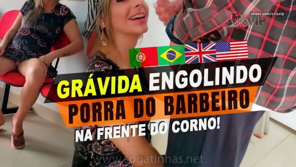 baixar Esposa grávida provoca barbeiro e chupa até levar gozada na garganta download